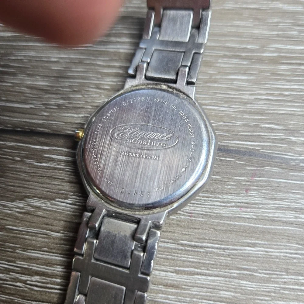 Vintage Citizen Quartz Women's Watch Gold Dial Two Tone Stainless St GN-S Japan